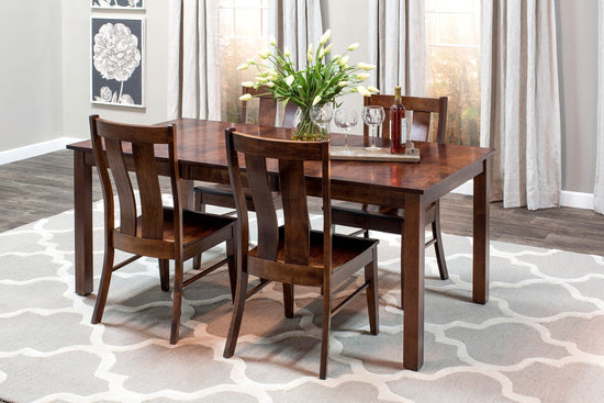 Sheffield dining set, customized in solid hard wood of your choice. Oak, Maple, Cherry. Handmade by Amish craftsmen. Diningroom suite. Local delivery within Alberta. Quality and Affordability. Tables, Chairs, and storage available. Hand made.